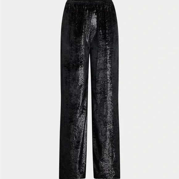 RALPH LAUREN Metallic Velvet Wide-Leg Pant XS NWT